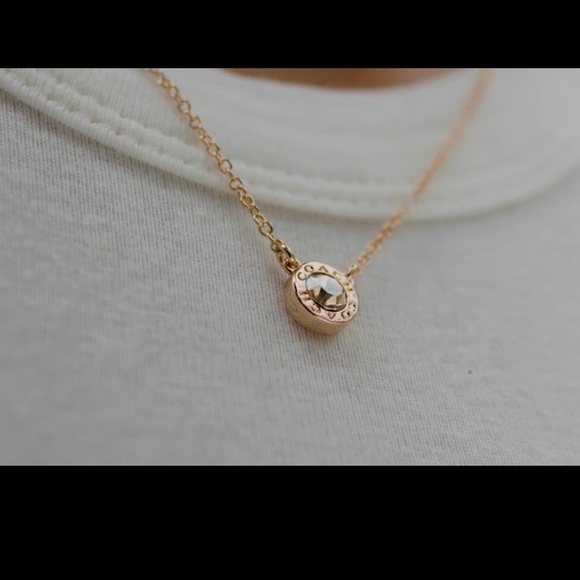 Coach Open Circle Necklace and Tea Rose Stud Set - Picture 2 of 6